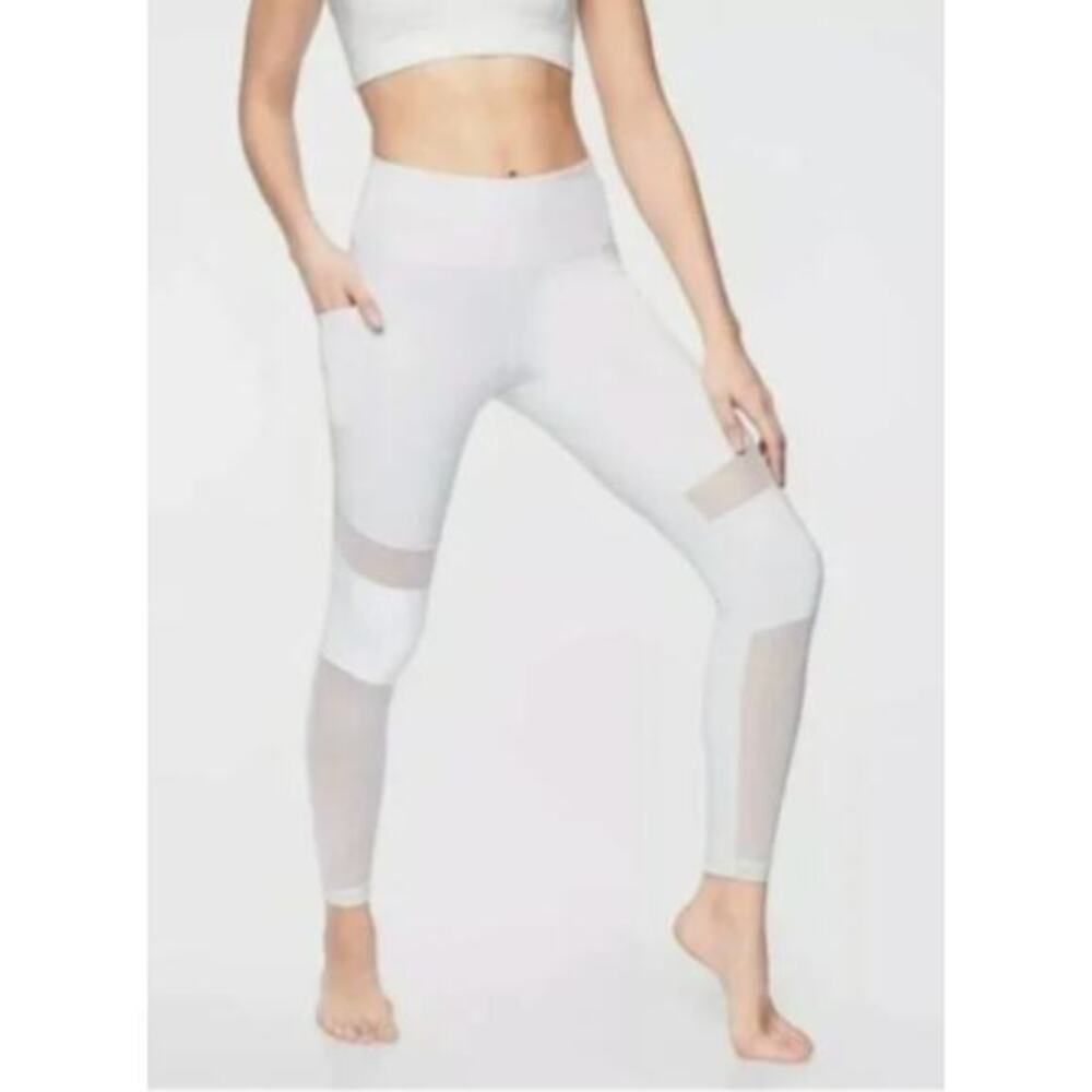 Athleta white Mesh Leggings with pockets